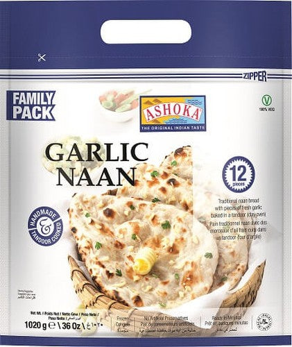 Tandoori Garlic Naan Family - 12 stk